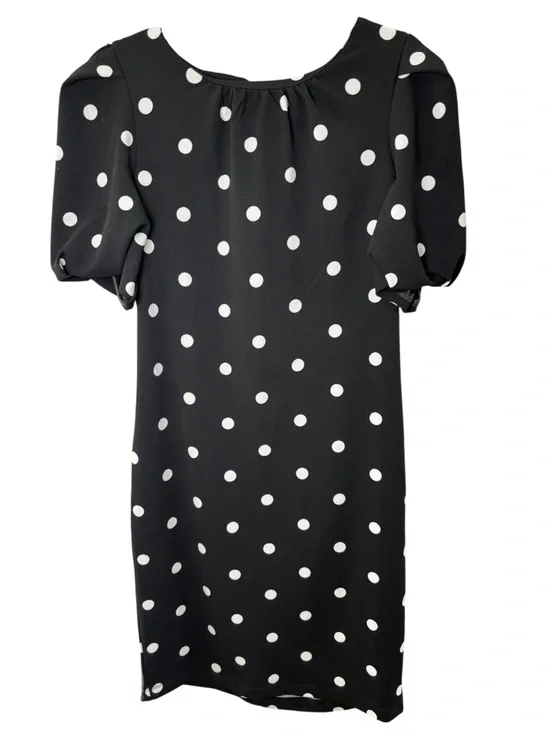 NY&C Black & White Polka Dot Midi Short Sleeve Dress Women’s Size M - Picture 2 of 7